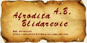 Afrodita Blidarević vizit kartica